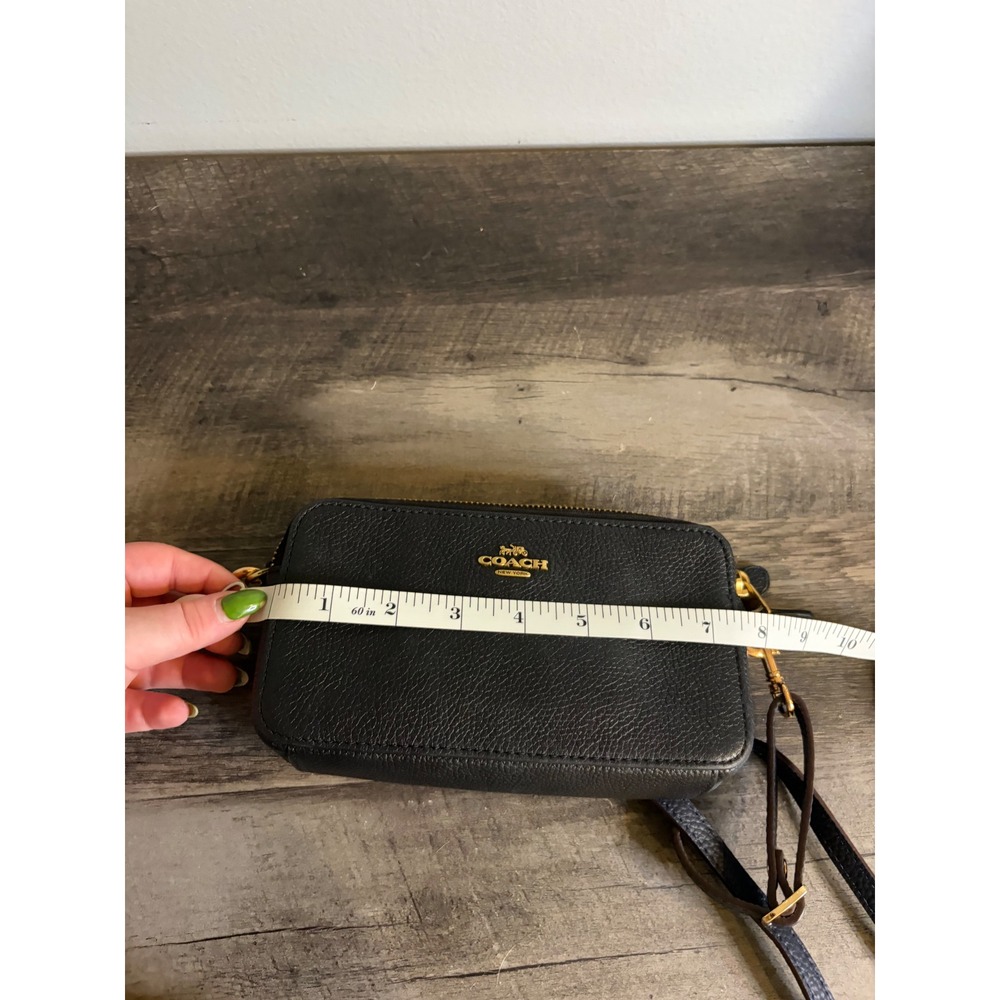 Coach Kira Crossbody Bag Black Pebbled Leather Gold Hardware - Picture 8 of 8